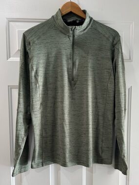 KUHL Men's Alloy 1/4 Zip long sleeve Pullover Size Large Green stretch jacket